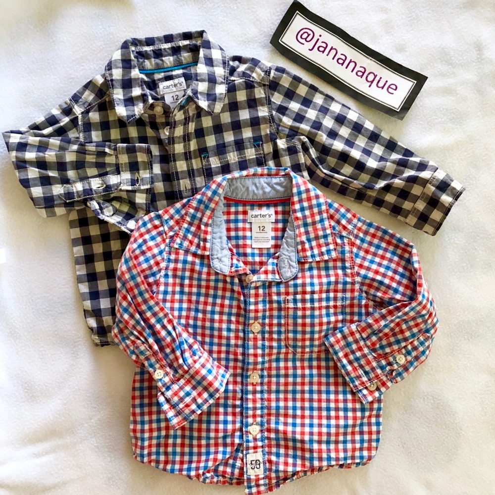 Carters Long Sleeves Shirts for Baby Boy 12m